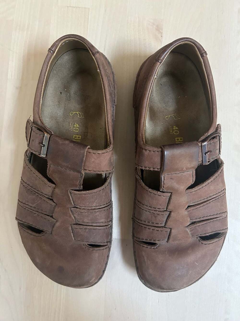 Birkenstock Footprints Merced Brown Leather Fisherman Sandals